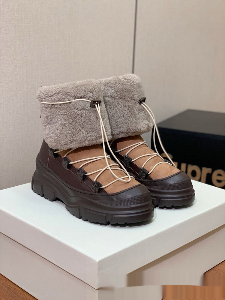"Bottines fourrées femme hiver - vue de dos"