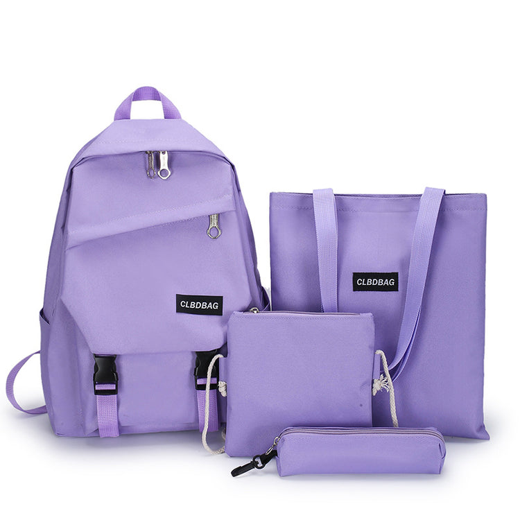 "Sac à dos scolaire toile voyage style coréen - vue d&
