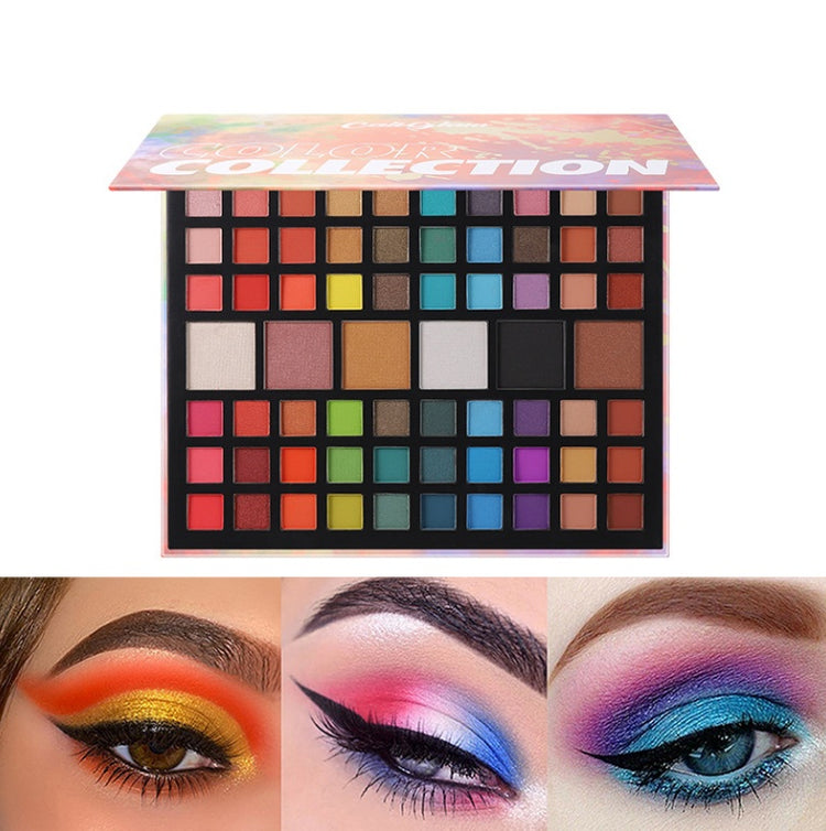 "Fards à paupières palette mat nacré longue tenue - détail des couleurs"