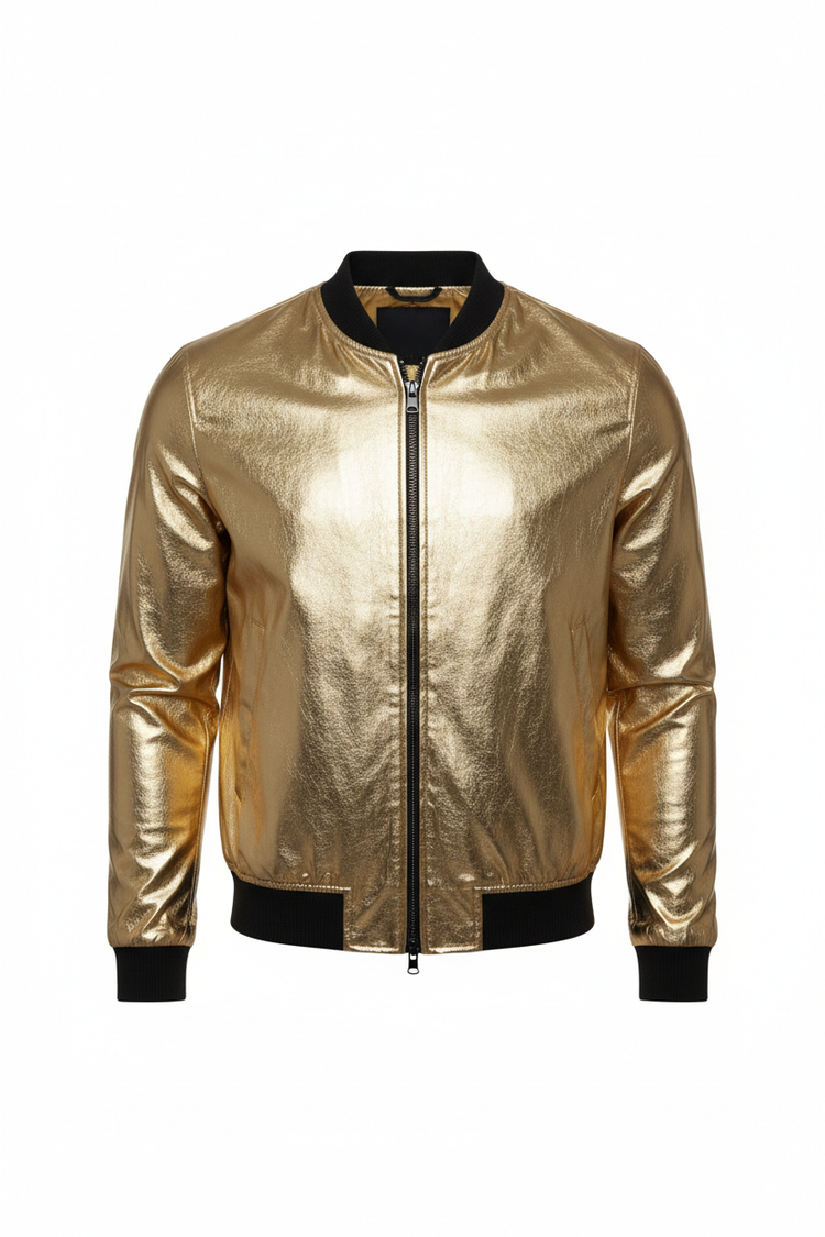 Photo produit - Veste bomber dorée