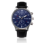 Montre homme design vintage - Vue ensemble bracelet cuir PU