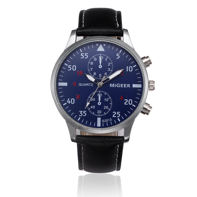 Montre homme design vintage - Vue ensemble bracelet cuir PU
