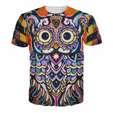 T-shirt unisexe hibou anime - Vue de face col rond manches courtes