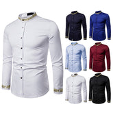 "Chemise col mao homme - Détail col officier élégant"