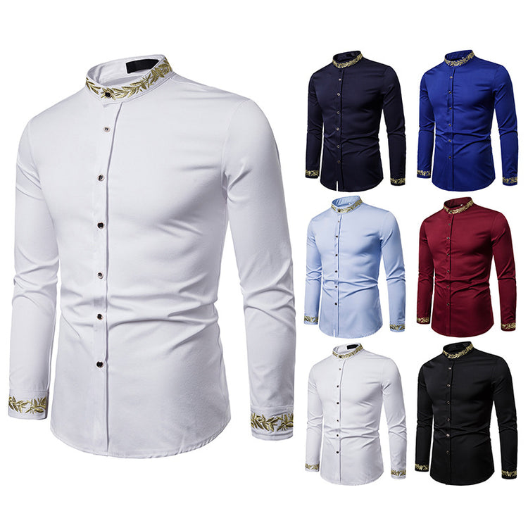 "Chemise col mao homme - Détail col officier élégant"
