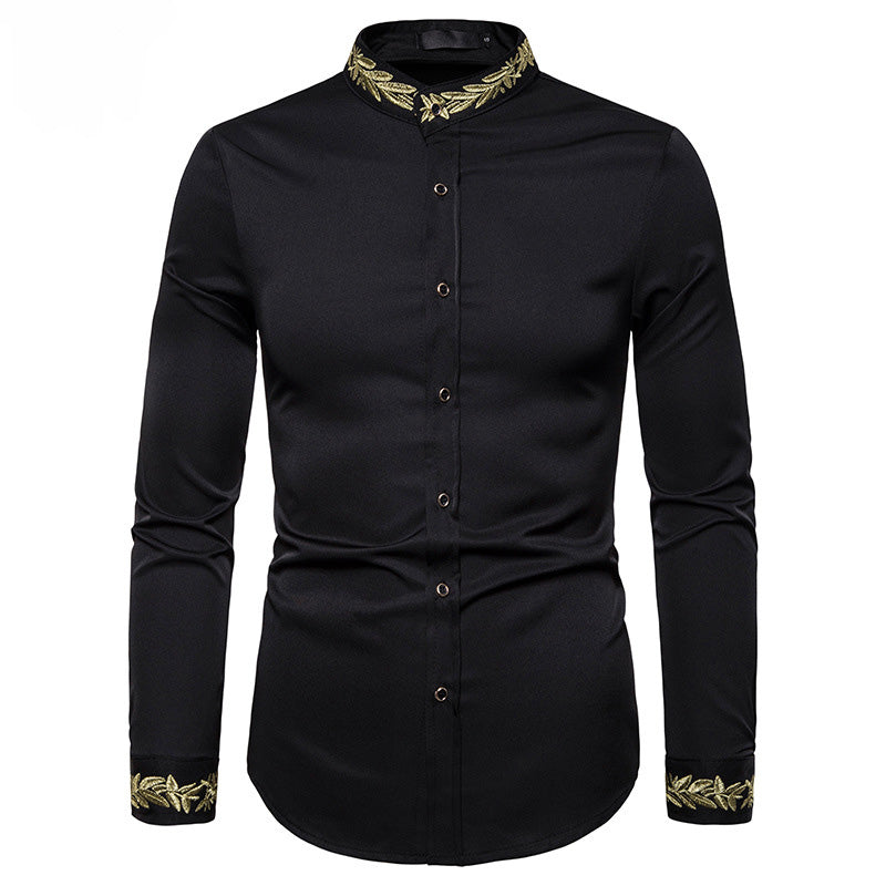  "Chemise col mao bleu - Variante couleur disponible"