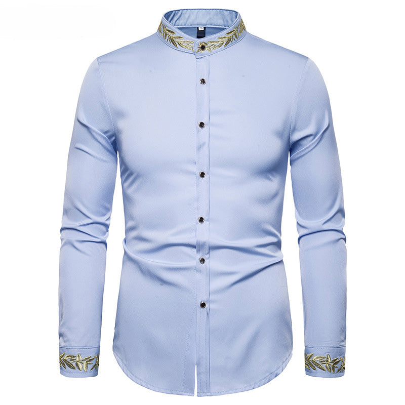  "Chemise homme col mao noir - Style raffiné"