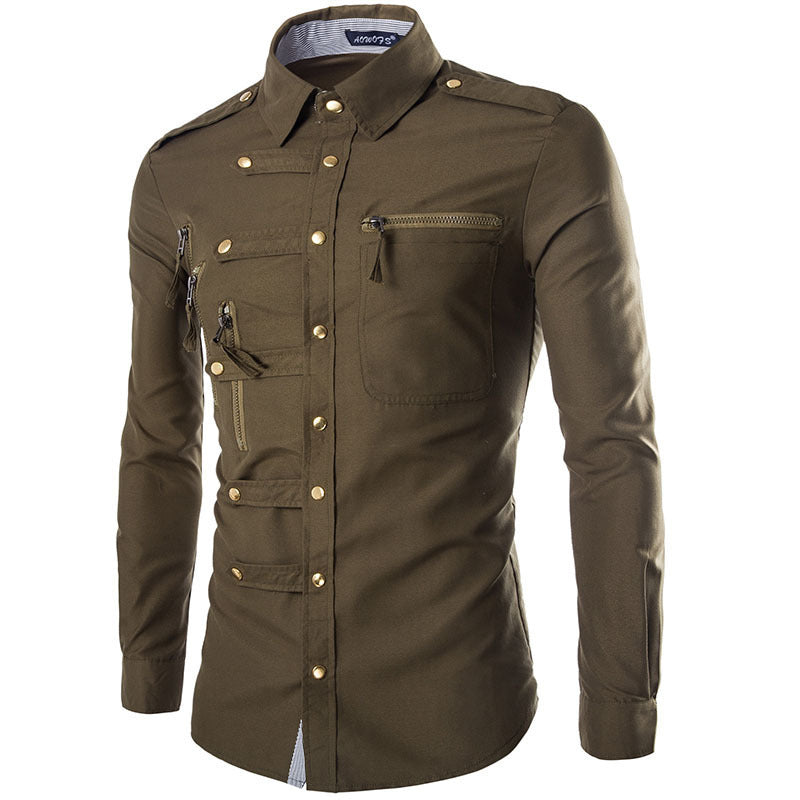  "Chemise manches longues homme - Détail tissu coton premium"