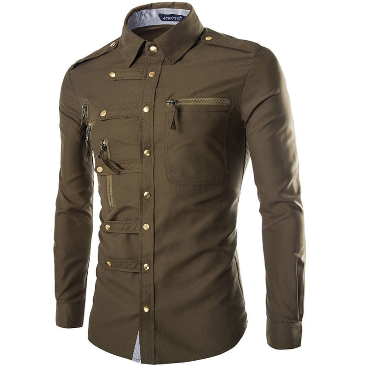  "Chemise manches longues homme - Détail tissu coton premium"
