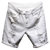 Short bermuda homme streetwear - Détail déchirures peintes main