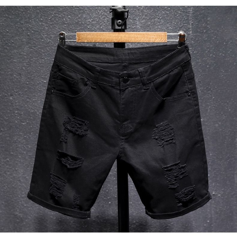 Short homme été déchiré - Vue portée casual urbain