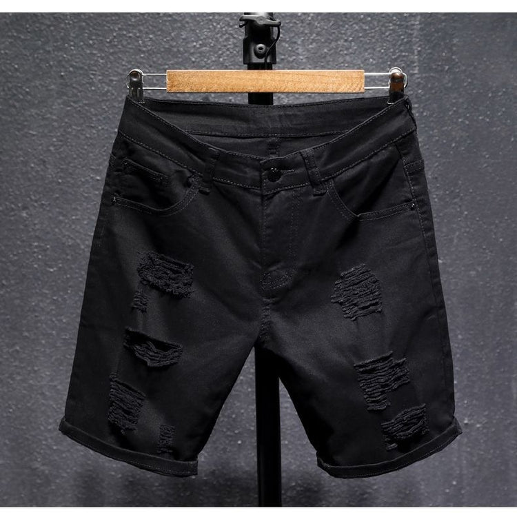 Short homme été déchiré - Vue portée casual urbain