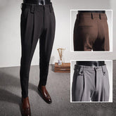 Pantalon costume homme business - Vue de face coupe droite taille haute
