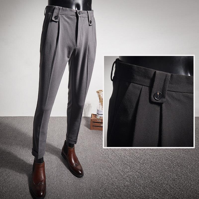 Pantalon costume coupe droite - Vue portée longueur 7/8 cheville