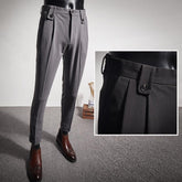 Pantalon costume coupe droite - Vue portée longueur 7/8 cheville