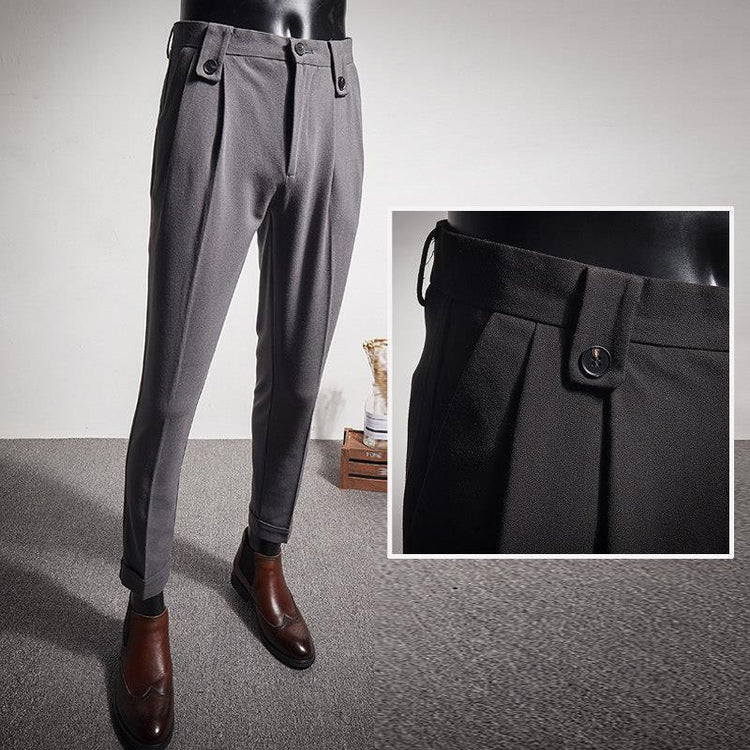 Pantalon costume coupe droite - Vue portée longueur 7/8 cheville