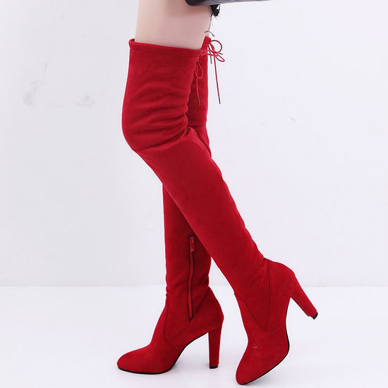 Over the knee boots high heel women&