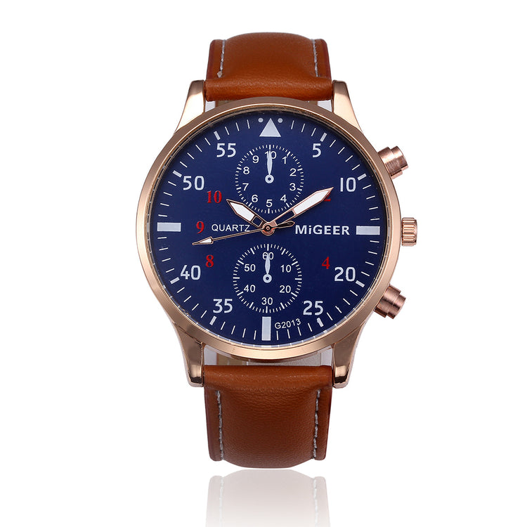 Montre rétro cuir homme - Bracelet confort port quotidien