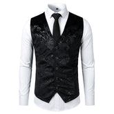 Gilet homme mariage doré - Vue portée slim fit élégant
