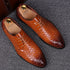 "Zoom texture cuir véritable chaussures homme - grain naturel luxe"