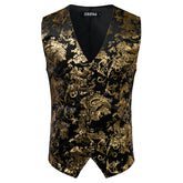 Gilet costume homme doré - Vue trois-quarts style victorien