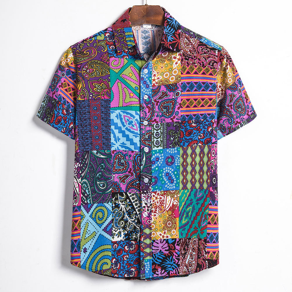 Chemise lin homme ethnique - Vue ensemble style africain