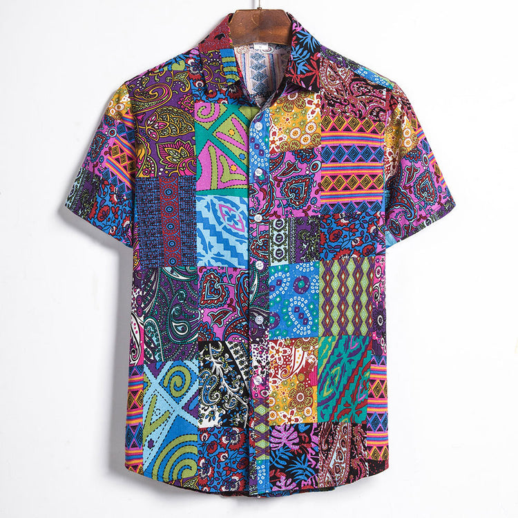 Chemise lin homme ethnique - Vue ensemble style africain