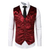 Gilet cérémonie steampunk - Détail motif paisley doré luxueux