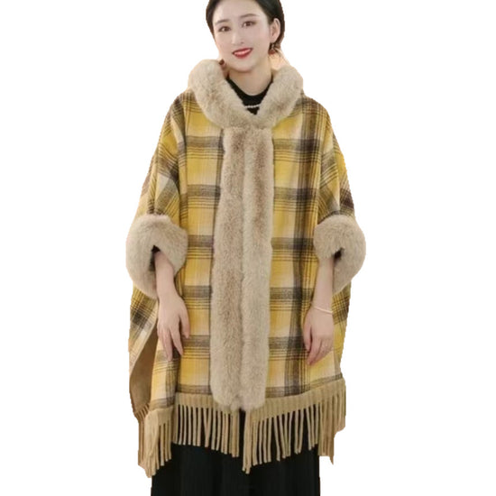 New Fallwinter Tippet With A Trendy Maillard Plaid Design Lined With Soft Fleece For Extra Warmth