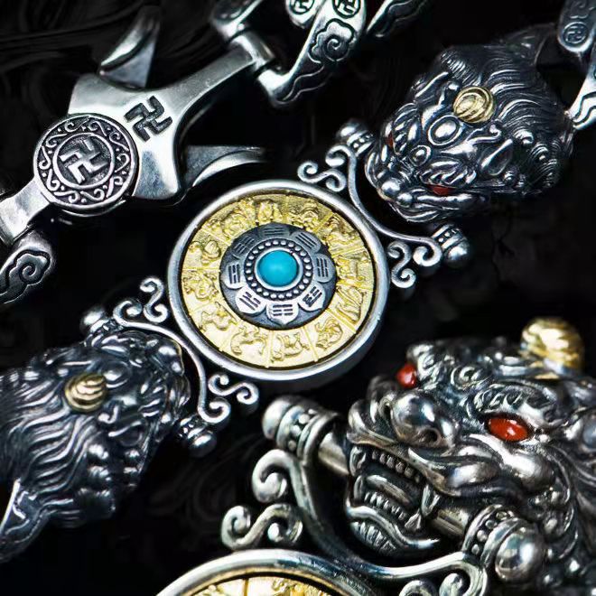 Bracelet unisexe vintage - Vue portée homme femme couple
