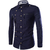  "Chemise coton mélangé homme - Vue arrière coupe ajustée"