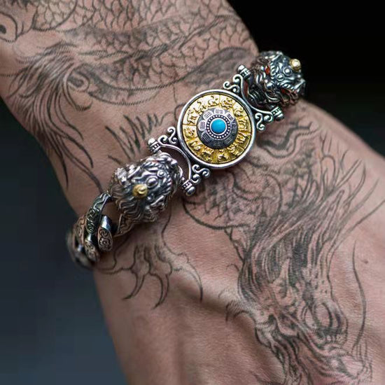 Bracelet vintage couple unisexe - Alliage cuivre design géométrique vue principale