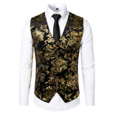 Gilet steampunk col V - Détail finitions premium polyester spandex