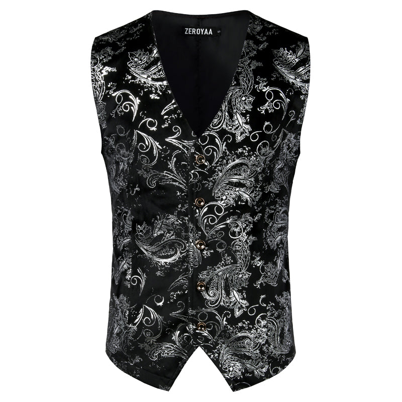 Gilet steampunk costume homme - Détail ourlet asymétrique irrégulier
