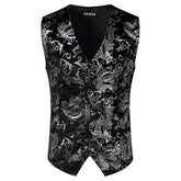 Gilet steampunk costume homme - Détail ourlet asymétrique irrégulier