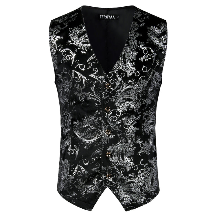 Gilet steampunk costume homme - Détail ourlet asymétrique irrégulier